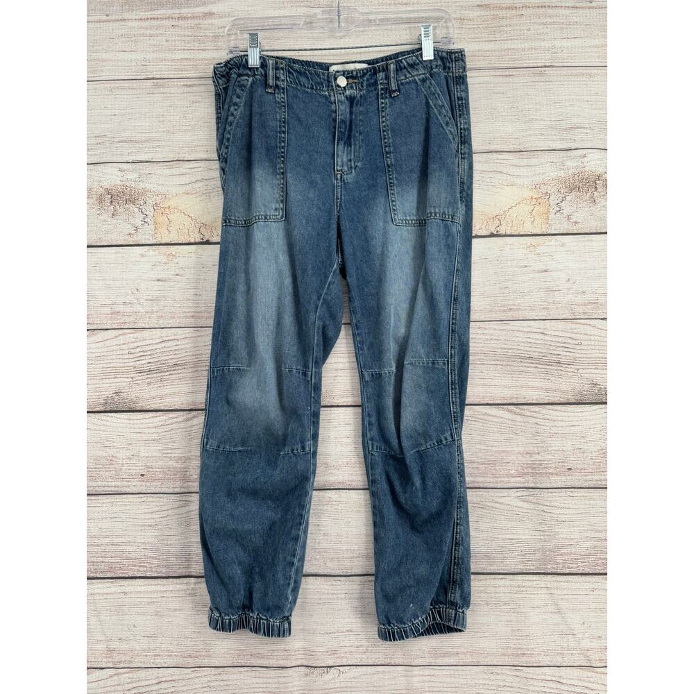 RM Rebecca Minkoff Barrel Jogger Jeans Womens Petite Medium Blue Medium Wash